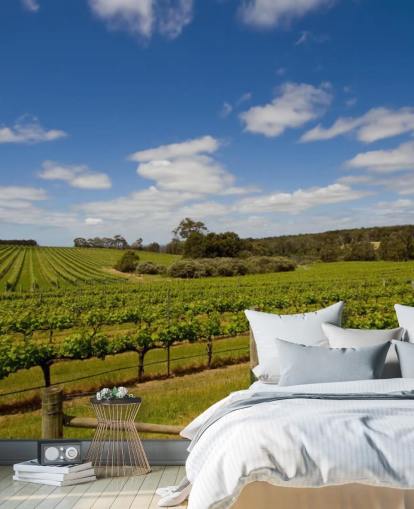 Rows of Grapes Vineyard Wallpaper