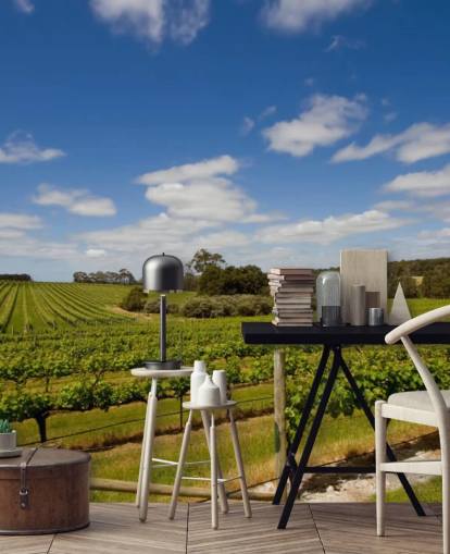 Rows of Grapes Vineyard Wallpaper