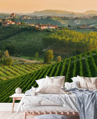 Italiensk vingård landskap veggmaleri