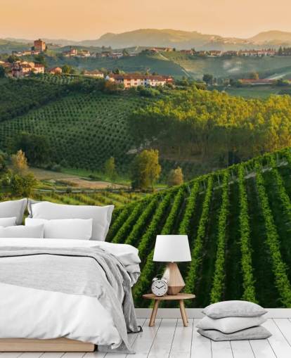 Italiensk vingård landskap väggmålning