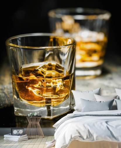 Muurschildering voor whisky en ijs Muurschildering voor whisky en ijs