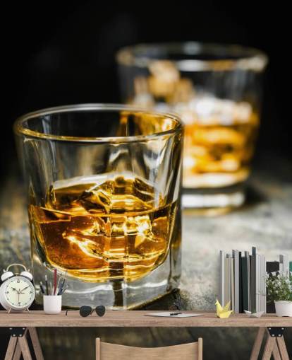 Whiskey and Ice Wall Mural