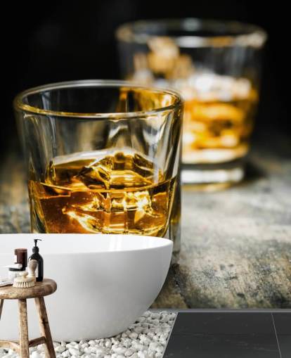 Whisky og Ice Vægmaleri