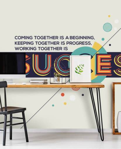 Succes behang muurschildering