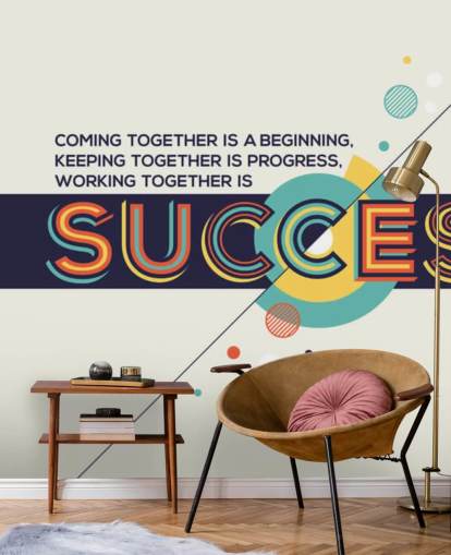 Succes behang muurschildering