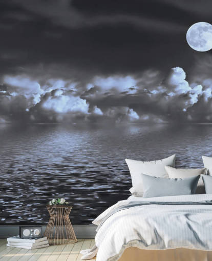 Moon View ved havet Bakgrunn Moon View ved havet Bakgrunn