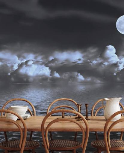 Moon View by the Sea Wallpaper