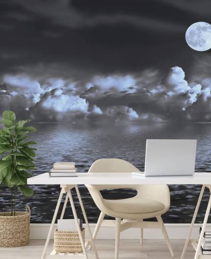 Moon View by the Sea Wallpaper