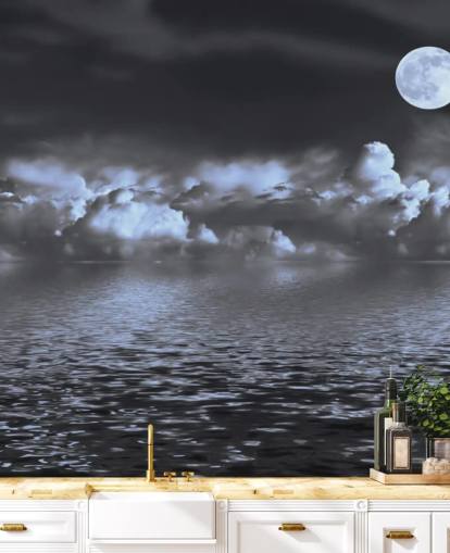 Papel de Parede Moon View by the Sea Papel de Parede Moon View by the Sea
