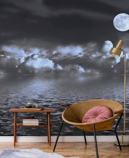 Moon View by the Sea Wallpaper Moon View by the Sea Wallpaper