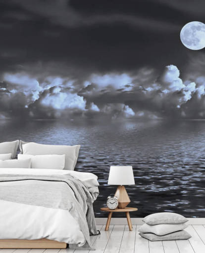 Moon View by the Sea Wallpaper
