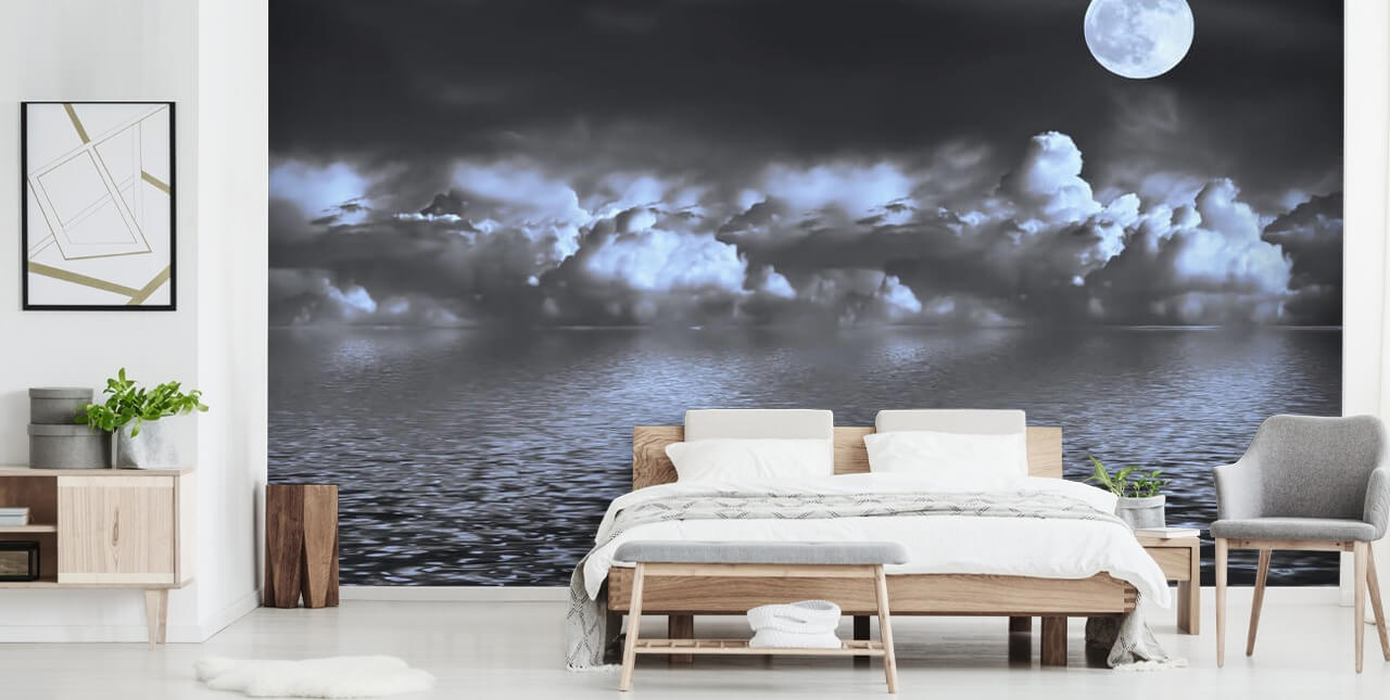 Mondblick am Meer Wallpaper