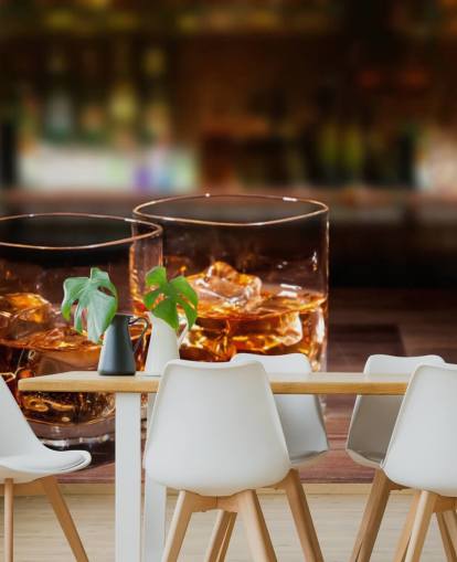Mural de pared Dos vasos de whisky y hielo