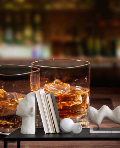 Two Glasses of Whiskey and Ice Wall Mural