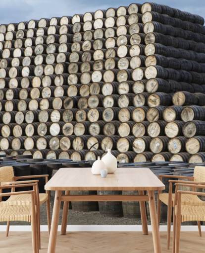 Mural de pared Barriles apilados de whisky