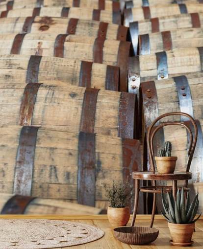 Mural de pared Barriles whisky bourbon Mural de pared Barriles whisky bourbon