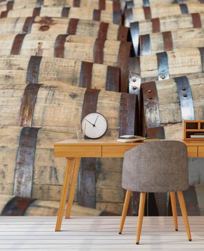 Whiskey Bourbon Barrels Wall Mural