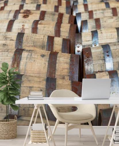 Whiskey Bourbon Barrels Wall Mural
