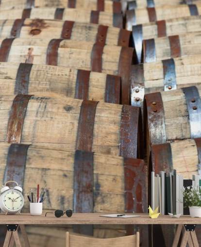 Whiskey Bourbon Barrels Wall Mural