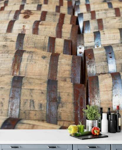 Whiskey Bourbon Barrels Wall Mural