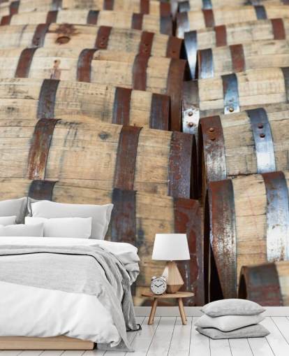 Whiskey Bourbon Barrels Wall Mural
