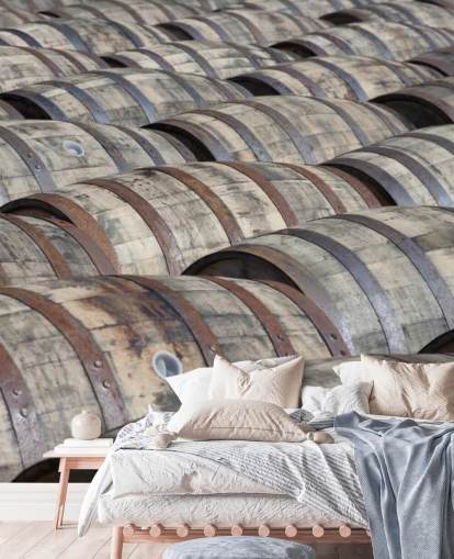 Rows of Whiskey Barrels Wallpaper Rows of Whiskey Barrels Wallpaper