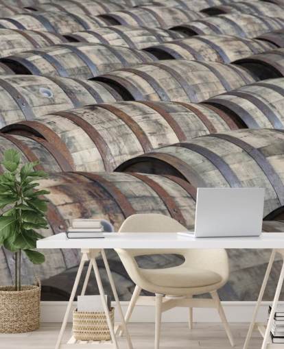 Rows of Whiskey Barrels Wallpaper Rows of Whiskey Barrels Wallpaper
