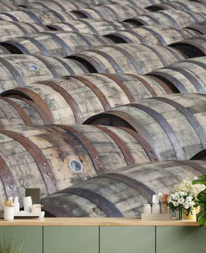 Fondo de pantalla Filas de barriles Fondo de pantalla Filas de barriles