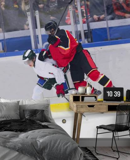 levende ishockey tapetmaleri kaldet Ice Hockey Heavy Tackle til børns soveværelser og hockeyklubber