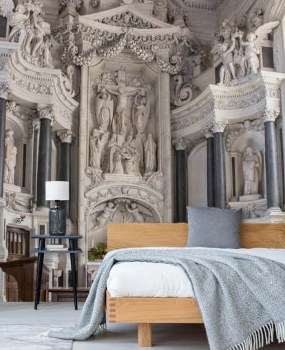 Altare in marmo intagliato in carta da parati