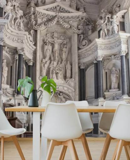 Snidade Marmor Altare i franska kapell Bakgrund