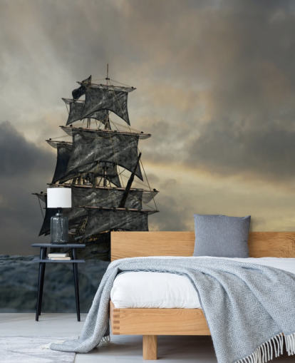 pirate ship on stormy sea wallpaper pirate ship on stormy sea wallpaper
