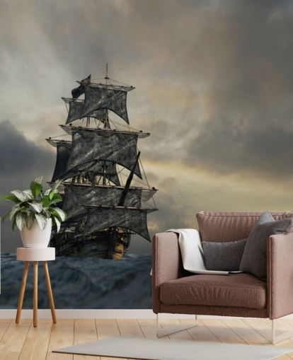 pirate ship on stormy sea wallpaper pirate ship on stormy sea wallpaper
