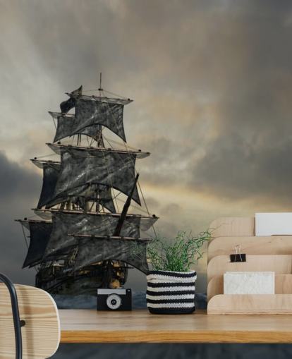 piratskepp på stormigt hav tapeter piratskepp på stormigt hav tapeter