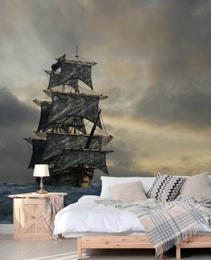 pirate ship on stormy sea wallpaper pirate ship on stormy sea wallpaper