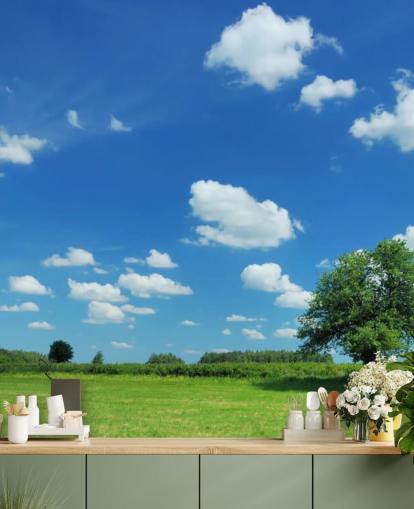 Fondo de pantalla de cielo azul y nubes blancas