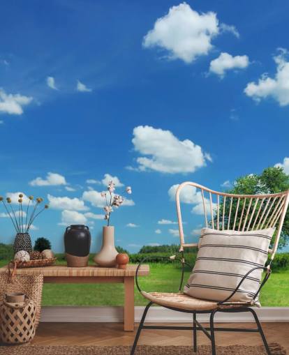 Fondo de pantalla de cielo azul y nubes blancas