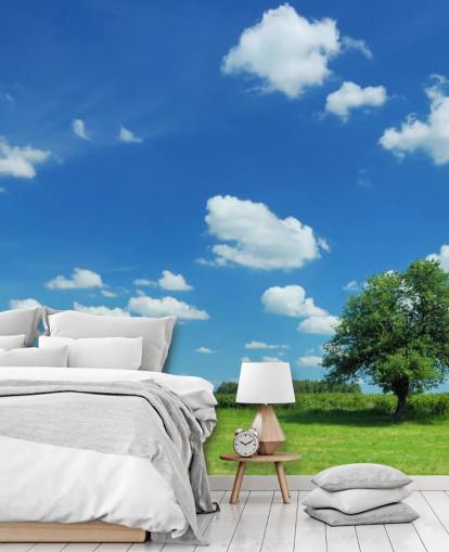 Papel de Parede Céu Azul e Nuvens Brancas