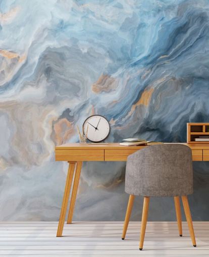 carta da parati murale in marmo blu chiamata Ocean Blue Marble per cucine, sale da pranzo e bagni carta da parati murale in marmo blu chiamata Ocean Blue Marble per cucine, sale da pranzo e bagni