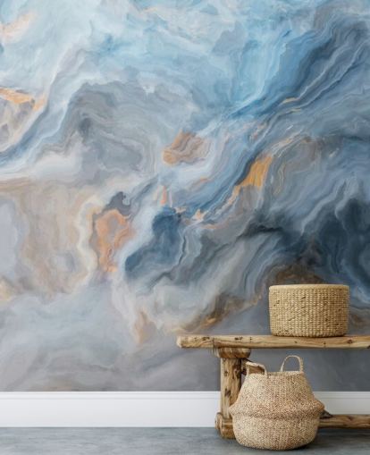 Tapeten-Wandbild aus blauem Marmor namens Ocean Blue Marble für Küchen, Esszimmer und Badezimmer Tapeten-Wandbild aus blauem Marmor namens Ocean Blue Marble für Küchen, Esszimmer und Badezimmer