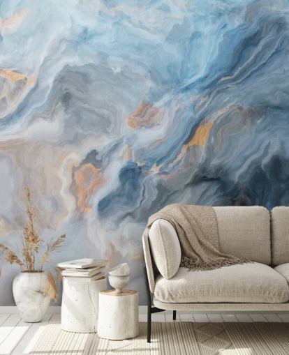 Tapeten-Wandbild aus blauem Marmor namens Ocean Blue Marble für Küchen, Esszimmer und Badezimmer Tapeten-Wandbild aus blauem Marmor namens Ocean Blue Marble für Küchen, Esszimmer und Badezimmer