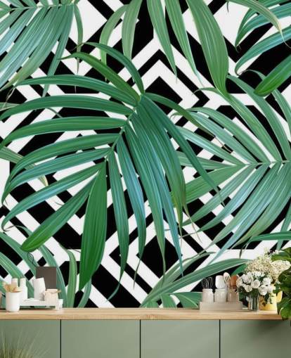 Papel pintado de hojas de plátano