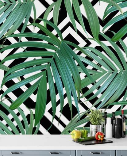 Papel pintado de hojas de plátano