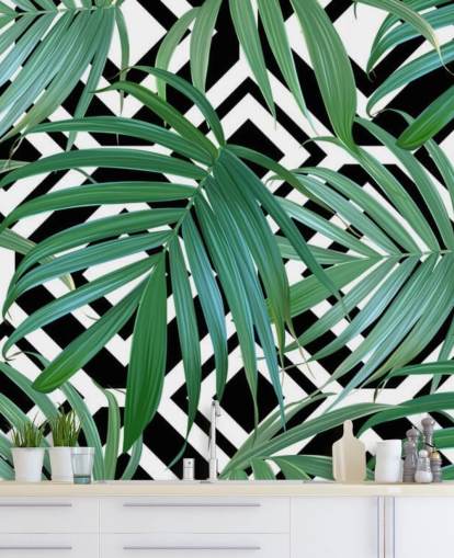 Papel pintado de hojas de plátano