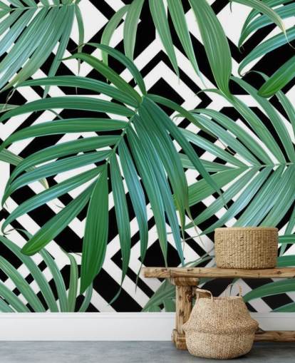 Papel pintado de hojas de plátano