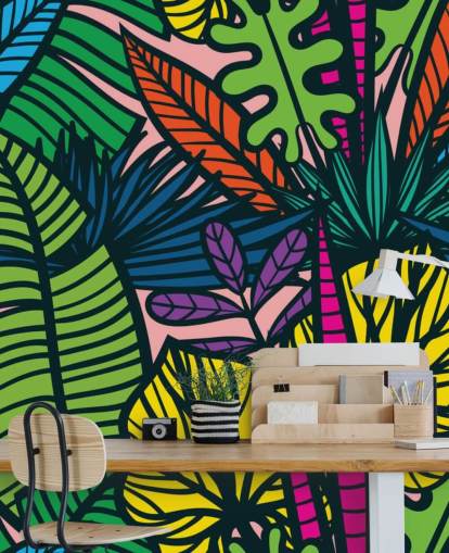 papel pintado de hojas de colores brillantes papel pintado de hojas de colores brillantes