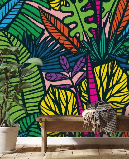 bunte Blätter Tapete