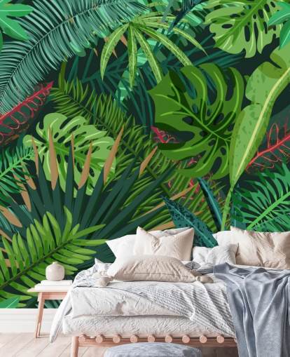 Monstera Leaves Wallpaper Mural