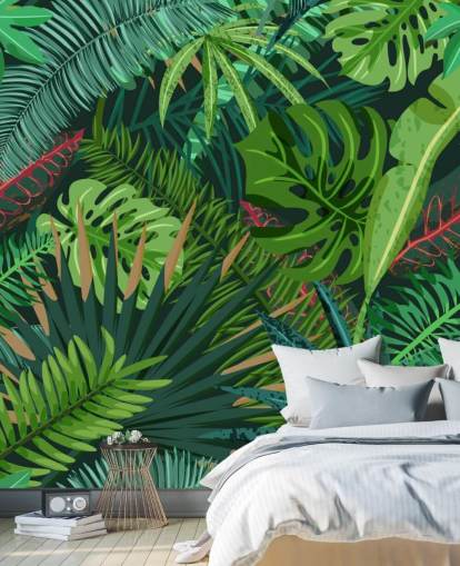 Monstera Leaves Veggmaleri