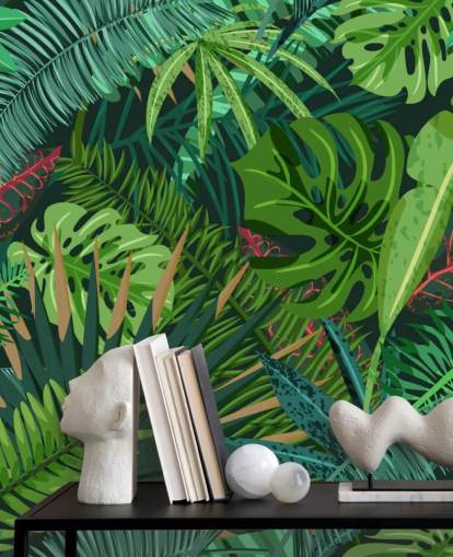 Papier Peint Fresque Feuilles de Monstera